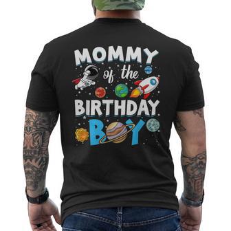 Mommy Of The Birthday Boy Astronaut Family Space Planets Men's T-shirt Back Print - Thegiftio UK