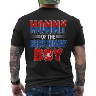 Mommy Of The Birthday Boy Spider Web Birthday Party Men's T-shirt Back Print - Thegiftio UK