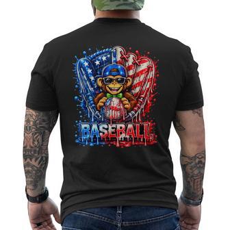 Monkey Animals Baseball Ice Cream Drip Cool Men's T-shirt Back Print | Seseable UK
