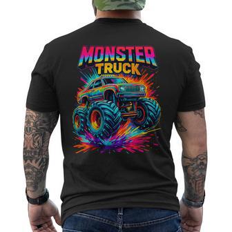 Monster Truck Fête D'anniversaire Coloré Monster Trucks T-shirt imprimé au dos - Cadeauxyz