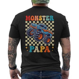 Monster Truck Papa Family Matching Monster Trucks Birthday Men's T-shirt Back Print - Thegiftio UK