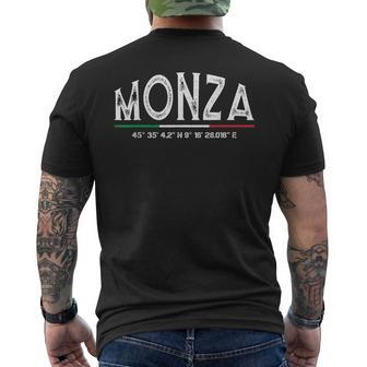 Monza Italia Coordinate Gps T-shirt da uomo con stampa posteriore - Novitaregali