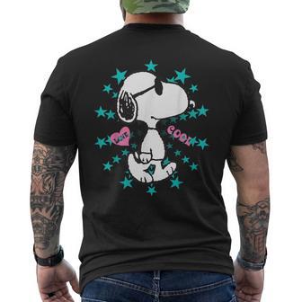 Motif De Fan De Bande Dessinée Rétrotarburst De Peanutsnoopy Cool T-shirt imprimé au dos - Cadeauxyz
