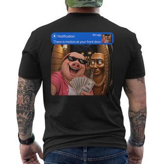 Motion At Your Front Door Tung Sahur John Pork Men's T-shirt Back Print - Thegiftio UK