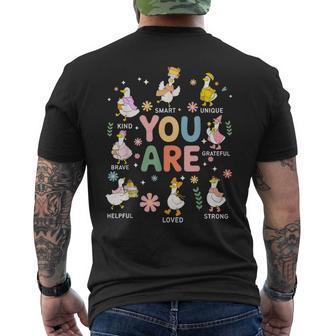 Motivational Ducks Teachers Positive Affirmation Goose Men's T-shirt Back Print - Thegiftio UK