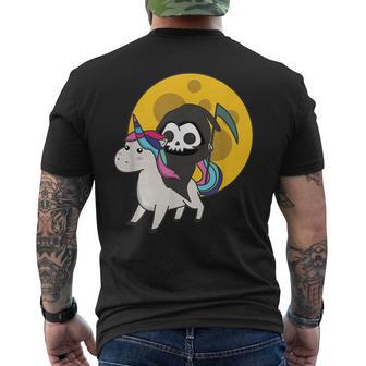 Muerte Montando Unicornio Divertidos Unicornios Lunaombríoegador Camiseta Hombre Estampado Espalda - Regaloses