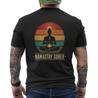 Namastay Sober Sobriety Anniversary Aa Na Sobriety T Shirt 001 Name Men's T-shirt Back Print | Seseable UK