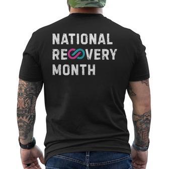 National Recover Month Celebrate Addiction Recovery Men's T-shirt Back Print - Thegiftio UK