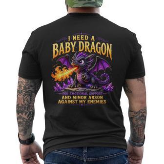 I Need A Baby Dragon Dragon Lovers Men's T-shirt Back Print - Thegiftio UK