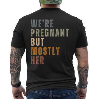 New Dad Est 2026 We're Pregnant But Mostly Her Father's Day Men's T-shirt Back Print - Thegiftio UK