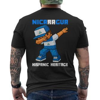 Nicaragua Dab Boys Game Pixel Hispanic Heritage Nicaraguan Men's T-shirt Back Print - Thegiftio UK