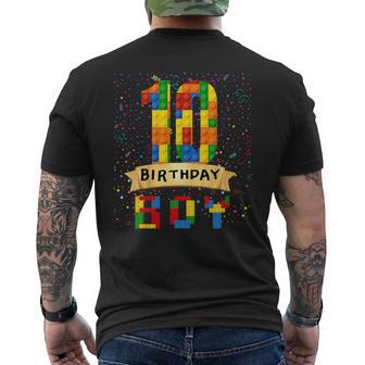 Niños 10 Cumpleaños Niño 10 Años Bloques De Construcción 10 Cumpleaños Niño Camiseta Hombre Estampado Espalda - Regaloses