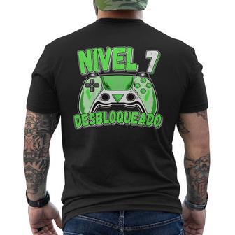 Niños Nivel 7 Desbloqueado Gamer 7 Añosideojuegos 7 Cumpleaños Camiseta Hombre Estampado Espalda - Regaloses
