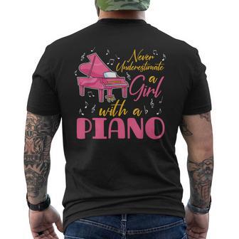 No Bisognia Nuncaubestimes A Una Chica Con Un Piano Camiseta Hombre Estampado Espalda - Regaloses