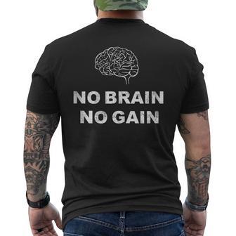 No Brain No Gaintupid Brain Divertidos Juegos De Palabras Dichos Geniales In Mangas Camiseta Hombre Estampado Espalda - Regaloses