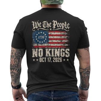 No Kings October 17 2026 Vote Early No Kings 4 Usa Flag Men's T-shirt Back Print - Thegiftio UK