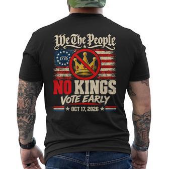 No Kings Vote Early Oct 17 2026 We The People Crossed Crown Men's T-shirt Back Print - Thegiftio UK