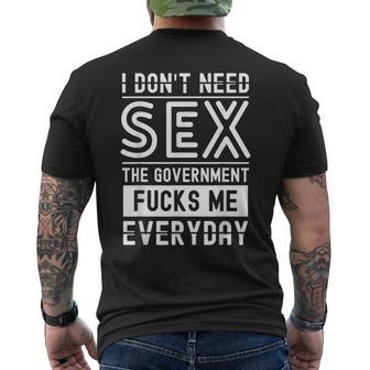 No Necesitoexo El Gobierno Me Folla Todos Los Días Divertido Camiseta Hombre Estampado Espalda - Regaloses