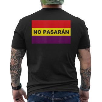 No Pasaran República De España Bandera Republicana Camiseta Hombre Estampado Espalda - Regaloses