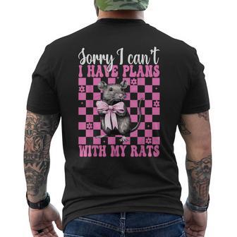No Puedo Tener Planes Con Mis Ratas Graciosa Rata Niña Mamá Y Ratón Camiseta Hombre Estampado Espalda - Regaloses