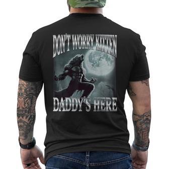 No Te Preocupes Gatito Papá Está Aquí Divertido Alfa Lobo Irónico Meme Camiseta Hombre Estampado Espalda - Regaloses