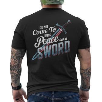Noine A Traer Pazino Una Cruz Cristiana Espada Camiseta Hombre Estampado Espalda - Regaloses