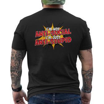 Nooy Antisocialolooy Antiestúpido Camiseta Hombre Estampado Espalda - Regaloses