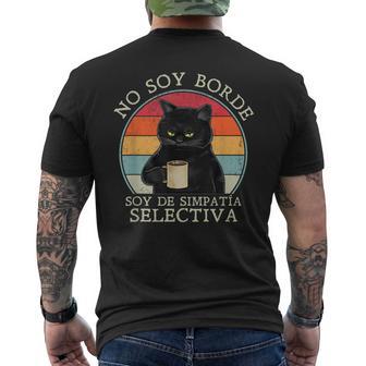Nooy Borde Retro De Gato Conimpatíaelectivaintage Camiseta Hombre Estampado Espalda - Regaloses