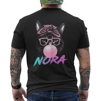 Nora Bonito Nombre De Niña Conimpático Gato Camiseta Hombre Estampado Espalda - Regaloses