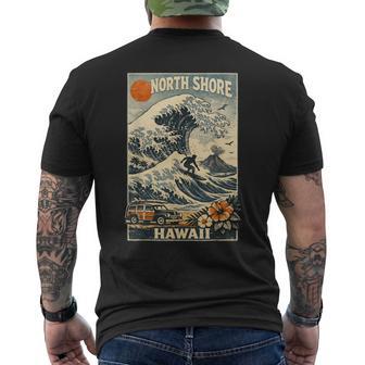 North Shore Hawaii Surf Vintage Beach Life Men's T-shirt Back Print - Thegiftio UK