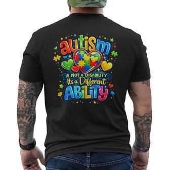 Not A Disability It's A Different Ability Autism Men's T-shirt Back Print | Seseable UK