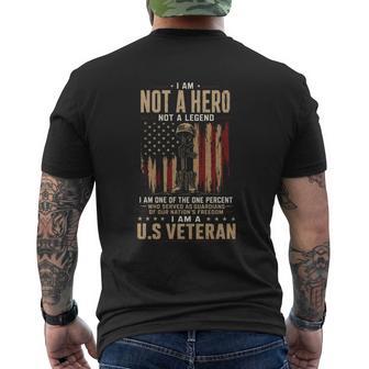 I Am Not A Hero I Am One Of The One Percent US Veteran T Shirt Name Men's T-shirt Back Print | Seseable UK