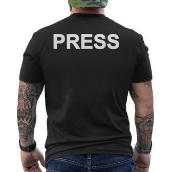 Noticias De Prensa Reportero Periodista Credencial De Medios Camiseta Hombre Estampado Espalda - Regaloses