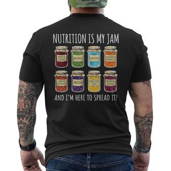Nutrition Is My Jam And I'm Here To Spread It Men's T-shirt Back Print - Thegiftio UK