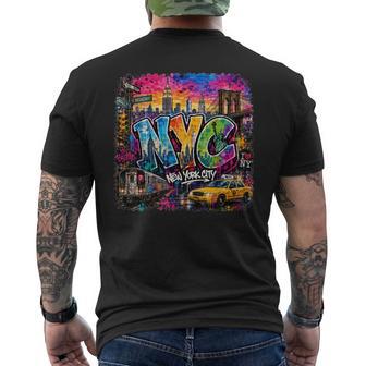 Nyc New York City Usa Graffiti Art Colorful Men's T-shirt Back Print - Thegiftio UK
