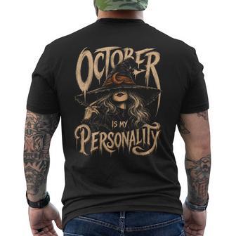 October Is My Personality Spooky Season Halloween Men's T-shirt Back Print - Thegiftio UK