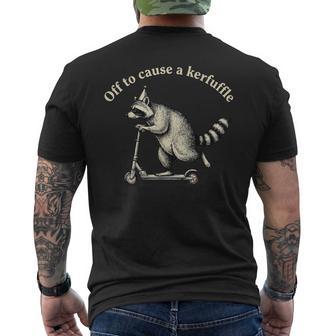 Off To Cause A Kerfuffle Raccoon Men's T-shirt Back Print - Thegiftio UK