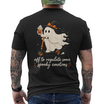 Off To Regulate Some Spooky Emotions Therapist Halloween Men's T-shirt Back Print | Seseable UK