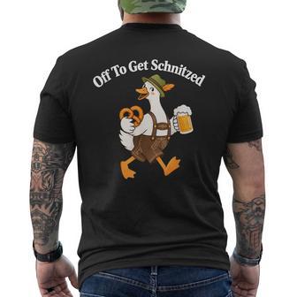 Off To Get Schnitzeled Goose Oktoberfest German Beer Men's T-shirt Back Print - Thegiftio UK