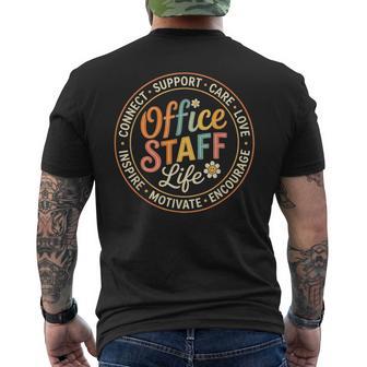 Office Staff Life Appreciation Week Happy Back To School Men's T-shirt Back Print - Thegiftio UK