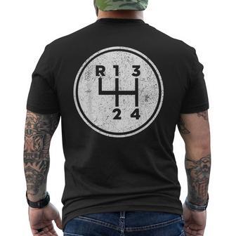 Og 4 Speed Manual Transmission H Pattern Shifter Vintage Men's T-shirt Back Print - Thegiftio UK