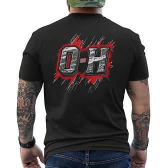 Ohio O-H Letters Dynamic Red Black Buckeye Home State Men's T-shirt Back Print - Thegiftio UK