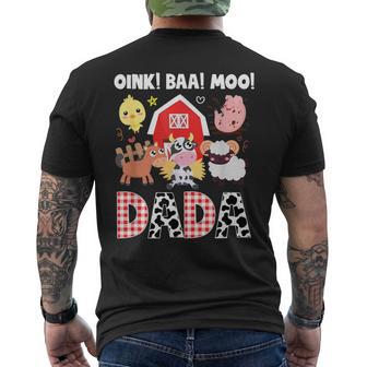Oink Baa Moo Dada Farm Animals Birthday Party Family Men's T-shirt Back Print - Thegiftio UK