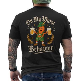 Oktoberfest On My Wurst Behavior Prost German Beer Prost Men's T-shirt Back Print - Thegiftio UK
