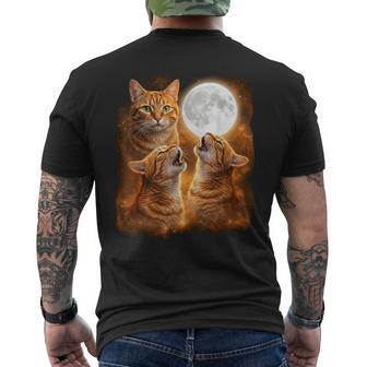 Orange Tabby Cat Howling Moon Tabby Cat Meme Men's T-shirt Back Print - Thegiftio UK