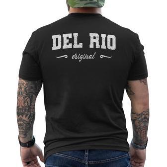 Original Del Rio Texas Retro Hometown Nombre Del Rio Original Camiseta Hombre Estampado Espalda - Regaloses