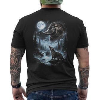 Ornithorynque Hurlant À La Lune Rétro Des Années 90 T-shirt imprimé au dos - Cadeauxyz