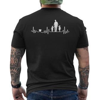 Padre Hijo Hija Latido Frecuencia Cardíaca Para Papá Para El Día Del Padre Camiseta Hombre Estampado Espalda - Regaloses