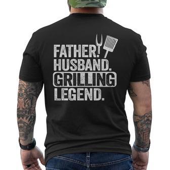 Padre Marito Grillfather Grillfather Fumo Carne Bbq T-shirt da uomo con stampa posteriore - Novitaregali