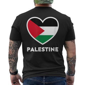 Palestine Flag Palästina Flagge Herz T-Shirt mit Rückendruck - Geschenkecke